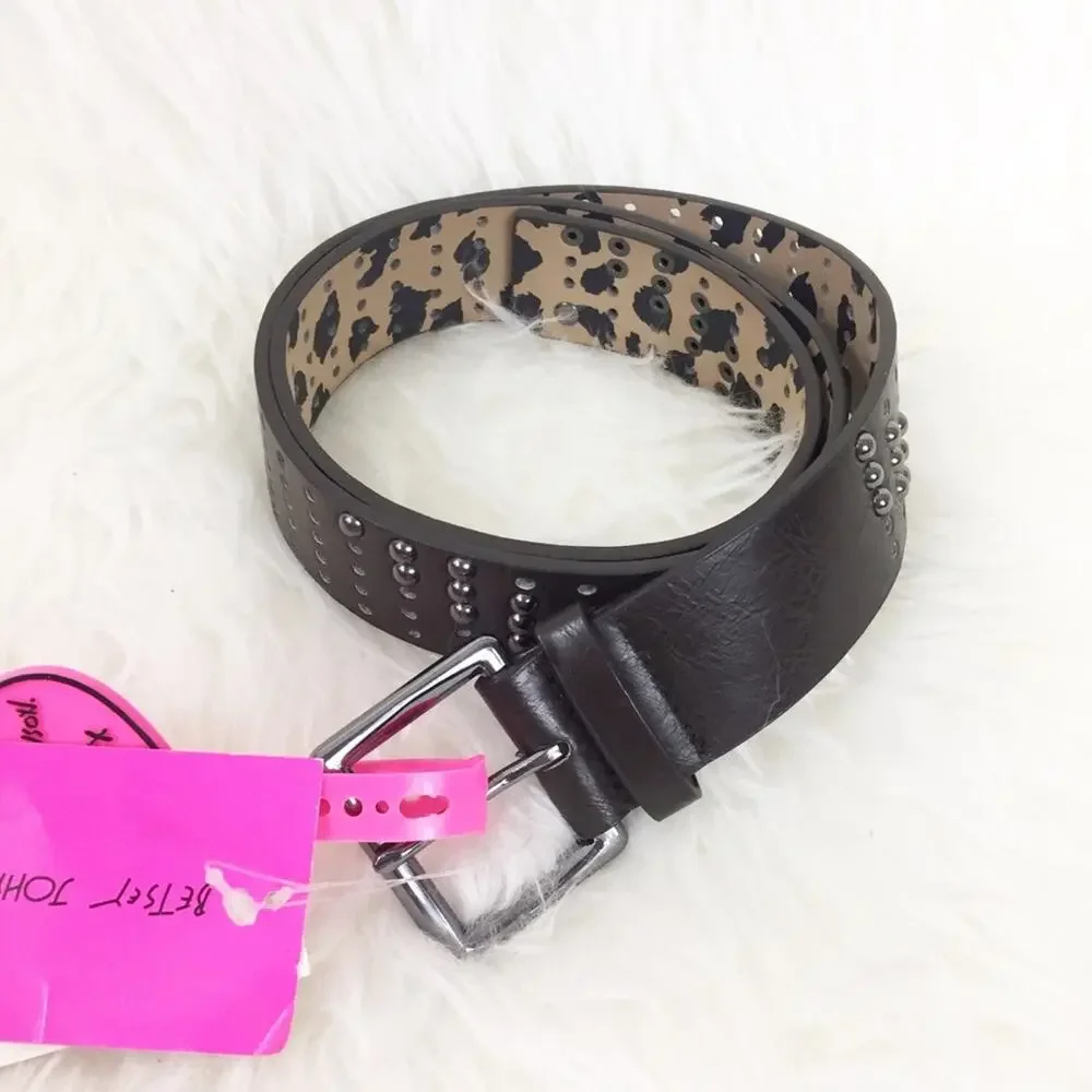 Betsey Johnson | Perforated Studded Belt | Sz M
